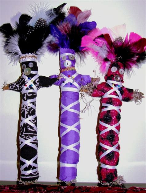 Set of terrifying voodoo dolls